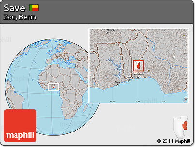 Gray Location Map of Save, highlighted parent region