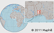 Gray Location Map of Save, highlighted parent region, hill shading