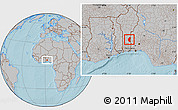 Gray Location Map of Save, hill shading