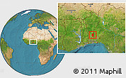 Satellite Location Map of Save, within the entire country