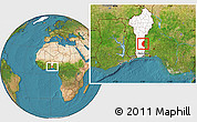 Satellite Location Map of Save, highlighted country