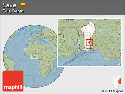 Savanna Style Location Map of Save, highlighted country, hill shading