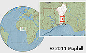 Savanna Style Location Map of Save, highlighted country, hill shading