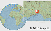 Savanna Style Location Map of Save, highlighted parent region, hill shading