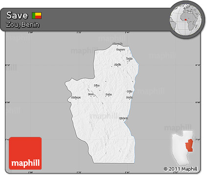 Gray Map of Save, single color outside