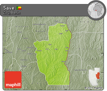 Physical Map of Save, semi-desaturated