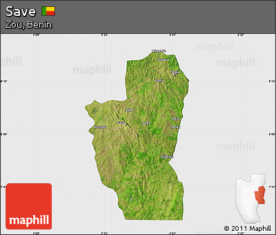 Satellite Map of Save, single color outside