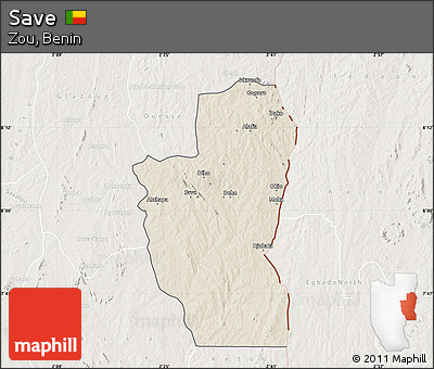 Shaded Relief Map of Save, lighten