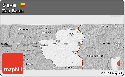 Gray Panoramic Map of Save