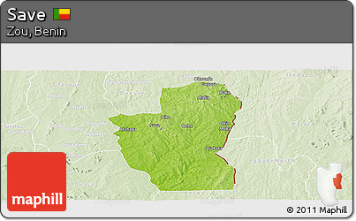 Physical Panoramic Map of Save, lighten