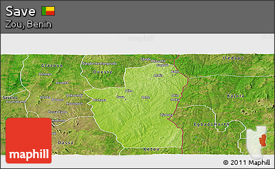 Physical Panoramic Map of Save, satellite outside