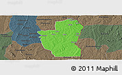 Political Panoramic Map of Save, darken, semi-desaturated