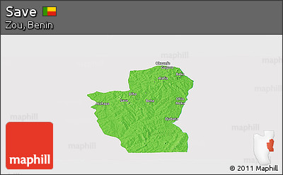 Political Panoramic Map of Save, single color outside