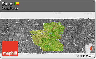 Satellite Panoramic Map of Save, desaturated
