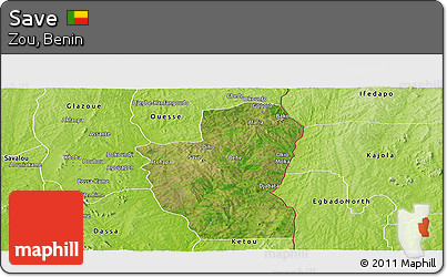Satellite Panoramic Map of Save, physical outside