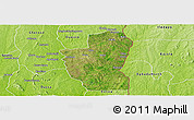 Satellite Panoramic Map of Save, physical outside