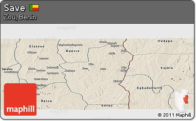Shaded Relief Panoramic Map of Save