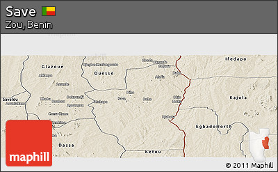 Shaded Relief Panoramic Map of Save