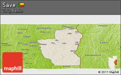 Shaded Relief Panoramic Map of Save, physical outside
