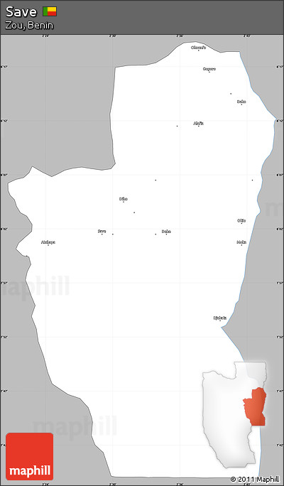 Gray Simple Map of Save, single color outside