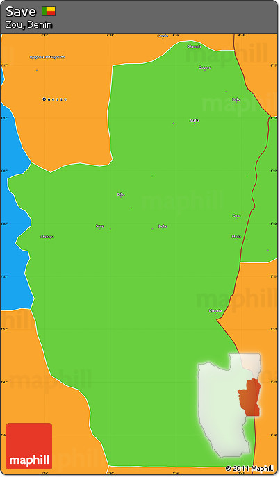 Political Simple Map of Save