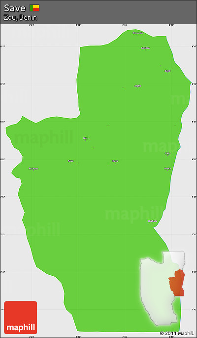 Political Simple Map of Save, single color outside