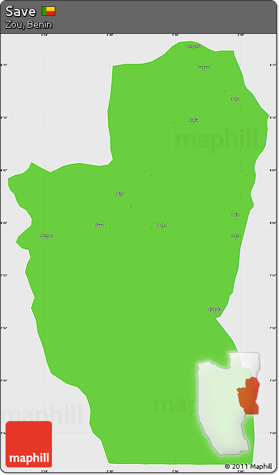 Political Simple Map of Save, single color outside