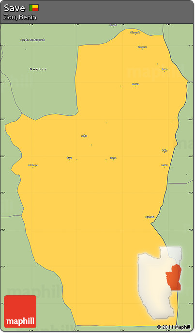Savanna Style Simple Map of Save