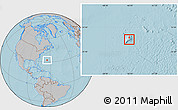 Political Location Map of Bermuda, gray outside, hill shading