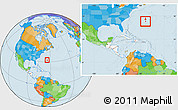 Political Location Map of Bermuda, highlighted continent, within the entire continent
