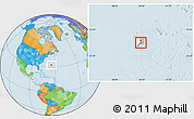 Political Location Map of Bermuda, highlighted continent