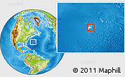 Political Location Map of Bermuda, physical outside