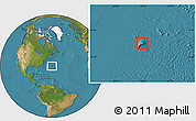 Shaded Relief Location Map of Bermuda, satellite outside