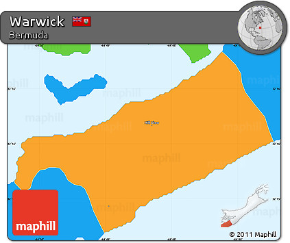 Political Simple Map of Warwick