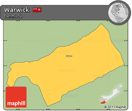 Savanna Style Simple Map of Warwick, cropped outside