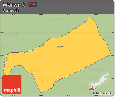 Savanna Style Simple Map of Warwick, cropped outside