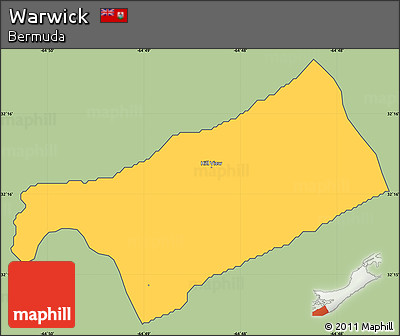 Savanna Style Simple Map of Warwick, cropped outside