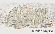 Shaded Relief 3D Map of Bhutan, lighten