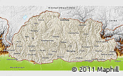 Shaded Relief 3D Map of Bhutan, physical outside