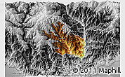 Physical 3D Map of Daga, desaturated