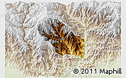 Physical 3D Map of Daga, lighten