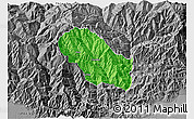 Political 3D Map of Daga, desaturated