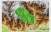 Political 3D Map of Daga, physical outside