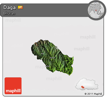 Satellite 3D Map of Daga, cropped outside