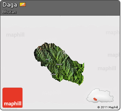 Satellite 3D Map of Daga, cropped outside