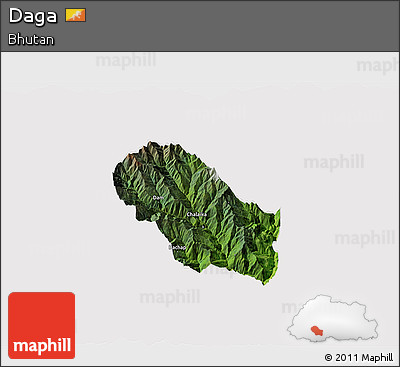 Satellite 3D Map of Daga, cropped outside