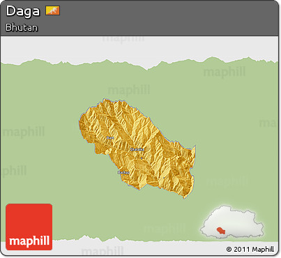Savanna Style 3D Map of Daga, single color outside