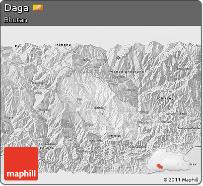 Silver Style 3D Map of Daga