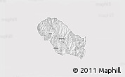 Silver Style 3D Map of Daga, single color outside