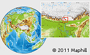 Physical Location Map of Daga, highlighted country